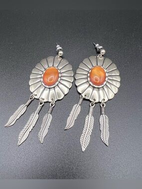 Concho & Feather Earrings by Wheeler